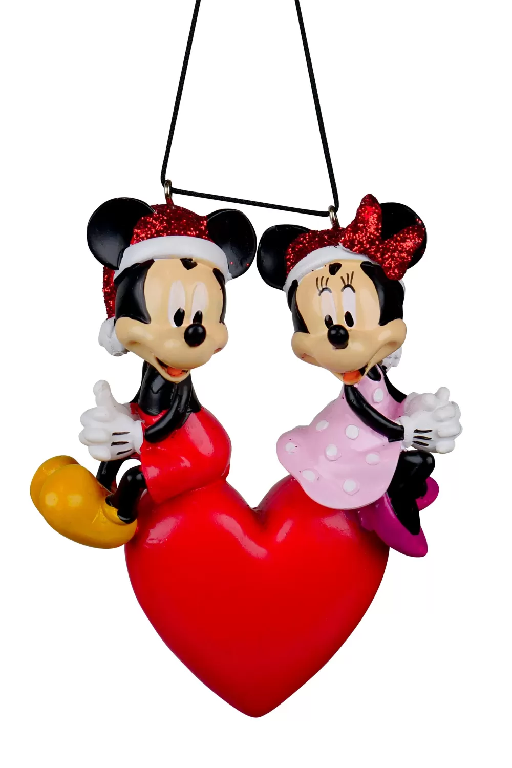 Christmas Tree World 11cm Mickey & Minnie Loveheart Hanging Decoration - Disney Licensed< Disney Licensed Decorations | Medium Christmas Baubles