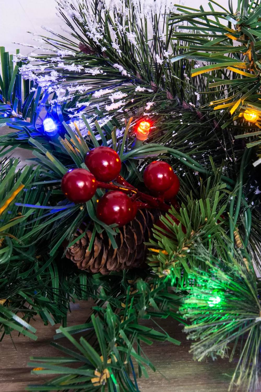 Christmas Tree World 180cm Pre-lit Decorated Mixed Pine Garland Warm White/Multicolour LEDs< Pre-Lit Christmas Garlands
