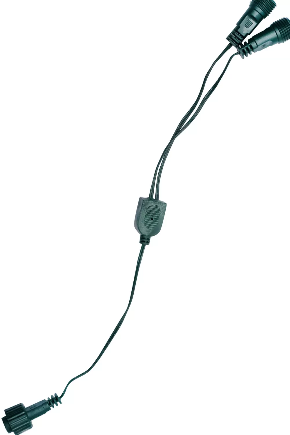 Christmas Tree World 40cm Low Voltage 2 Socket Y Splitter Lead - Green Cable< Leads & Cables | Wreath Extension Leads