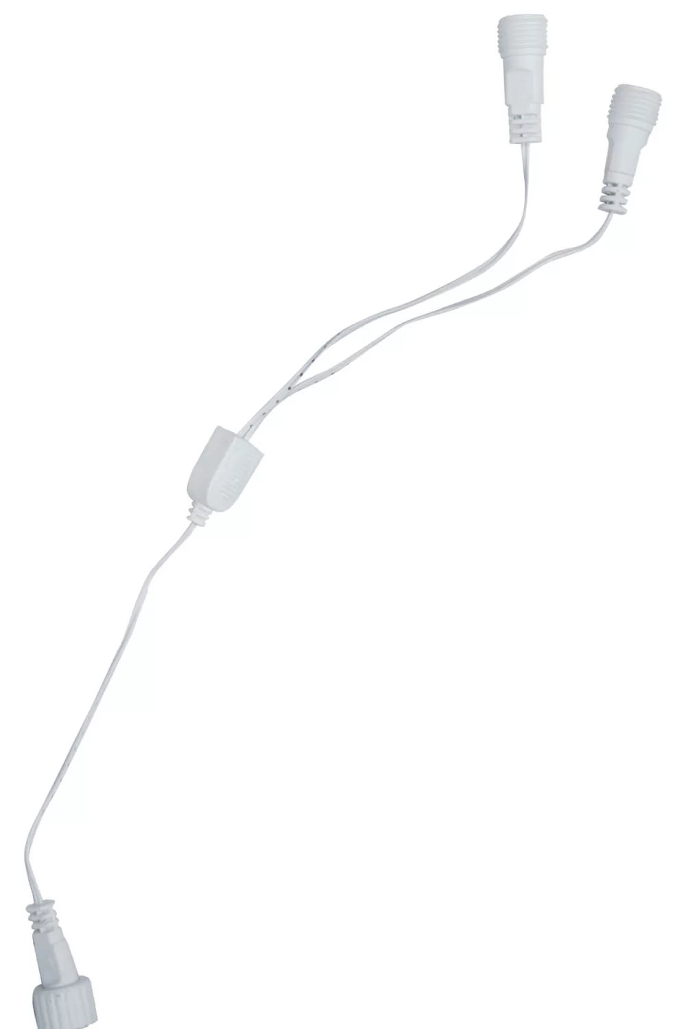 Christmas Tree World 40cm Low Voltage 2 Socket Y Splitter Lead - White Cable< Leads & Cables | Wreath Extension Leads