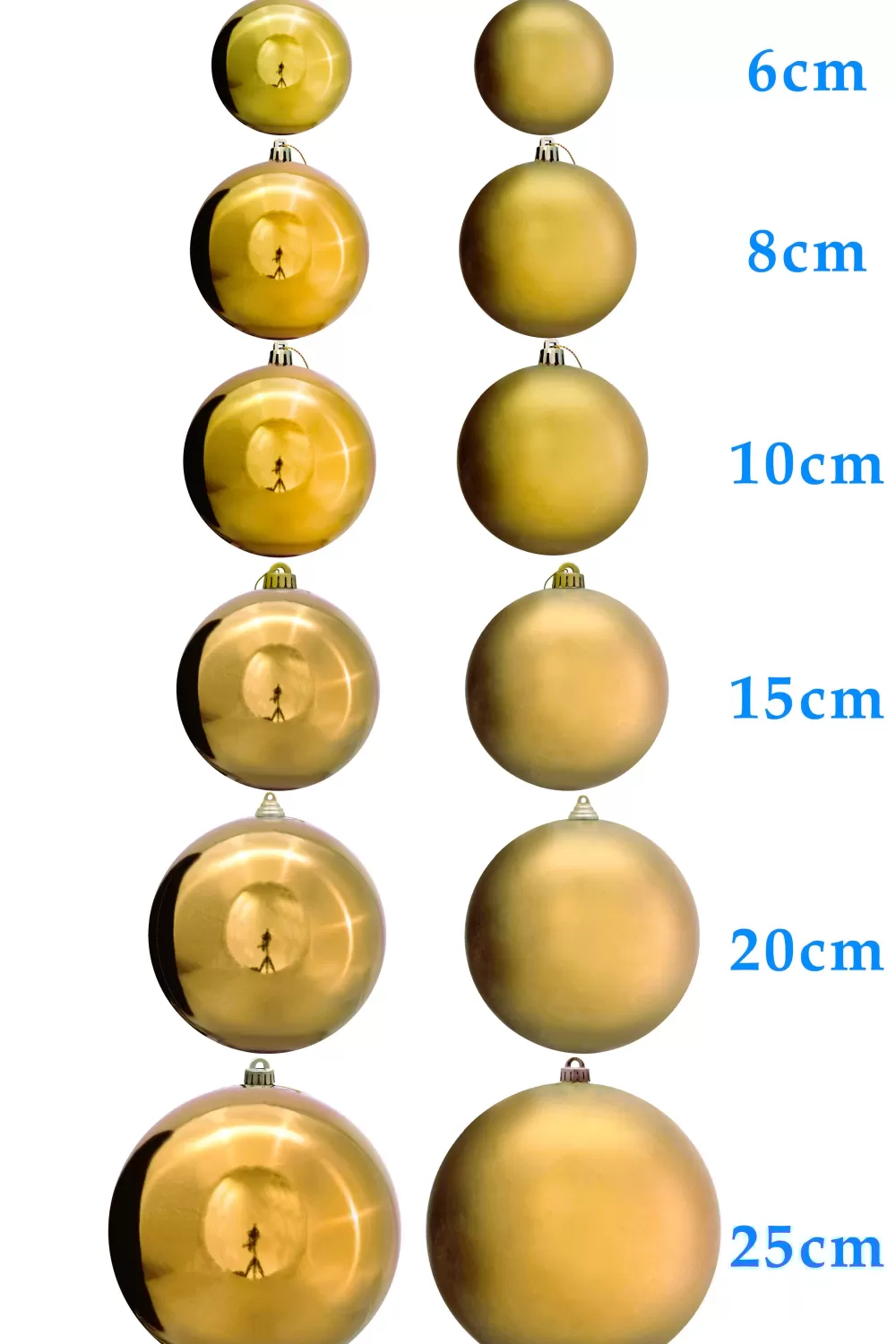 Christmas Tree World Bulk Gold Bauble Sets Shiny/Matte 6cm-25cm (Indoor/Outdoor Use)< Outdoor Christmas Baubles | Outdoor Christmas Baubles