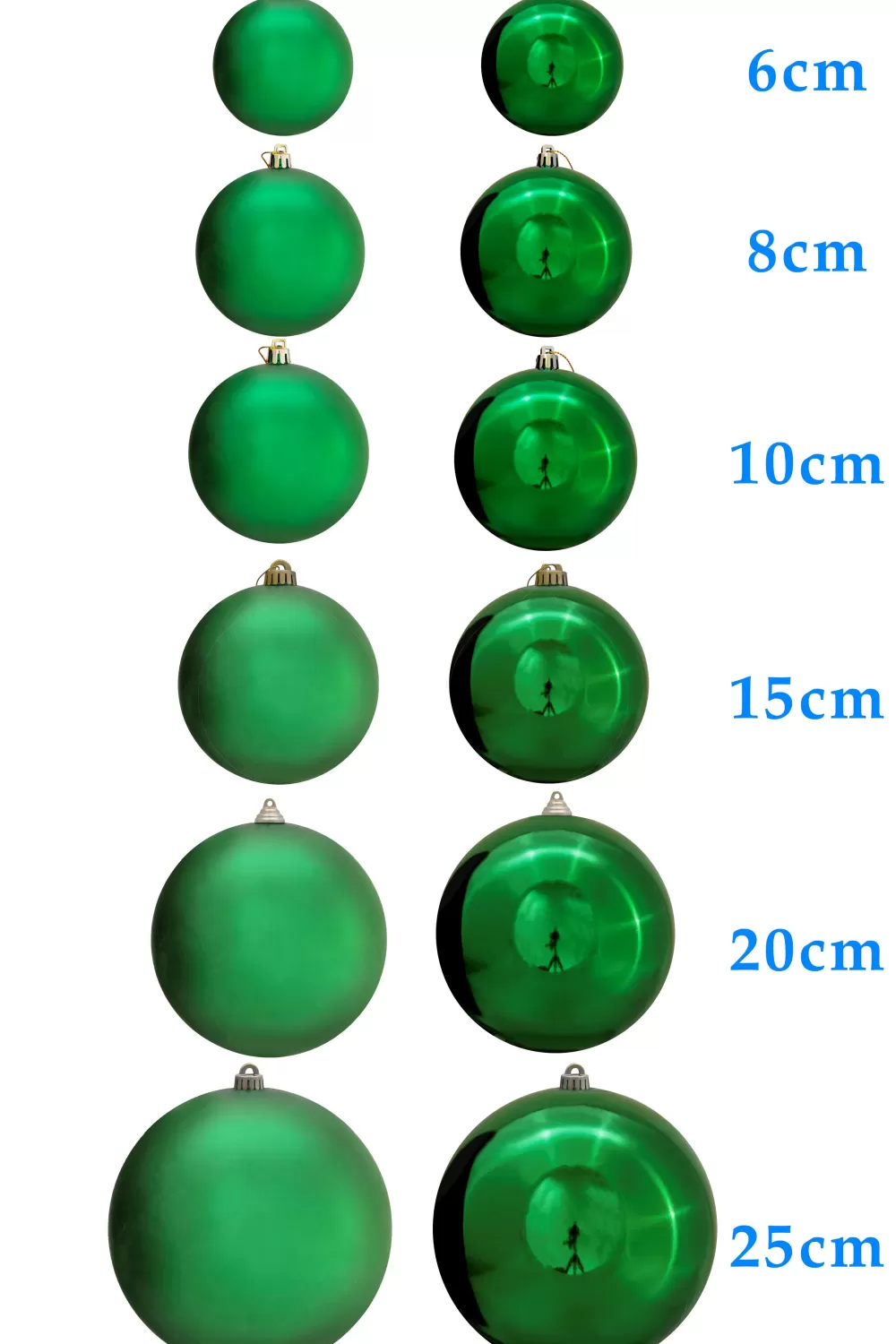 Christmas Tree World Bulk Green Bauble Sets Shiny/Matte 6cm-25cm (Indoor/Outdoor Use)< Large Christmas Baubles | Outdoor Christmas Baubles