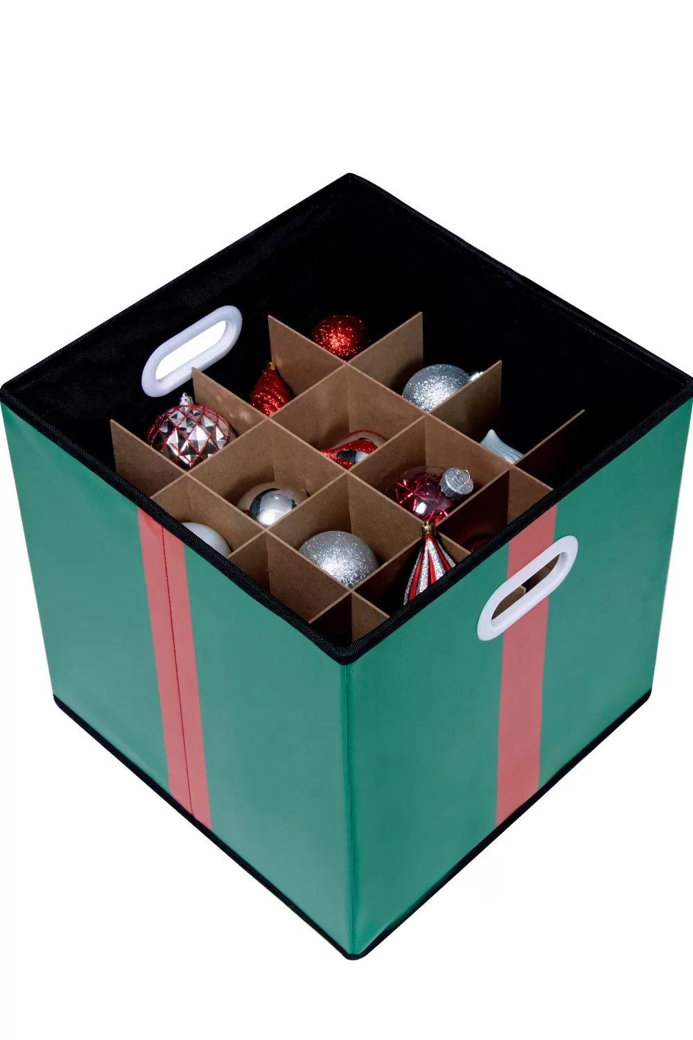Christmas Tree World Multi-purpose Decorations Storage Ottoman Box - With Partitions< Bauble Storage | Hand Painted Baubles
