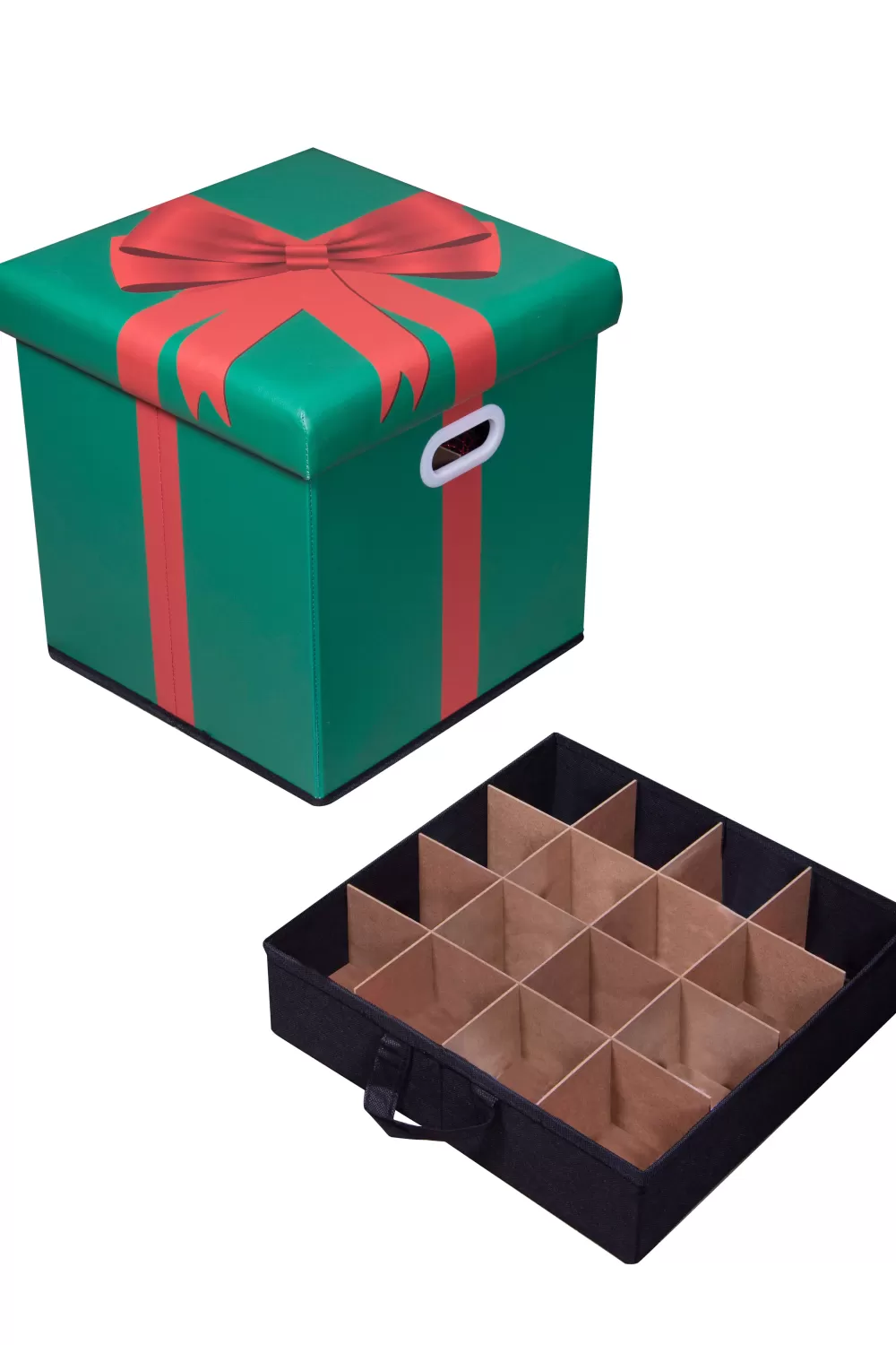 Christmas Tree World Multi-purpose Decorations Storage Ottoman Box - With Partitions & Trays< Bauble Storage | Hand Painted Baubles