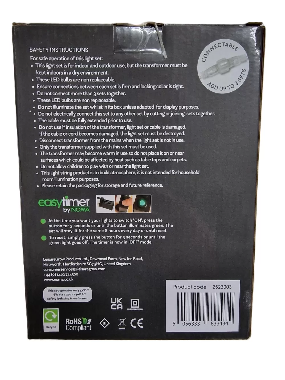 Christmas Tree World NOMA 1.2m X 1.2m Star Curtain Lights - 308 Bright White LEDs< Connectable Lights | Outdoor Christmas Lights