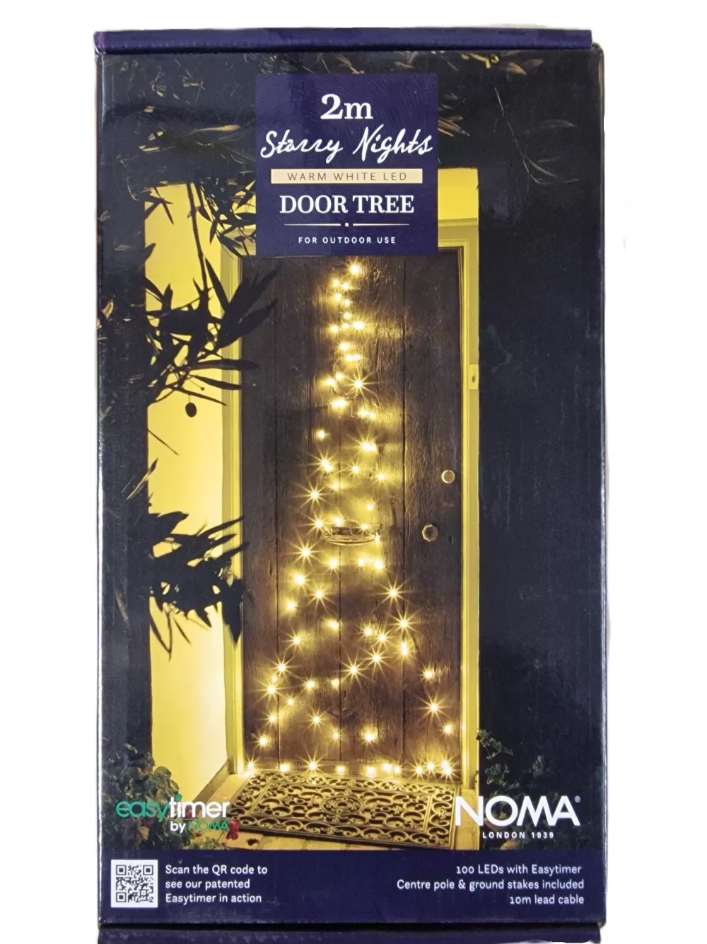 Christmas Tree World Noma Starry Nights 2m Door Tree 100 Warm White< Outdoor Christmas Lights | Outdoor Christmas Tree Lights