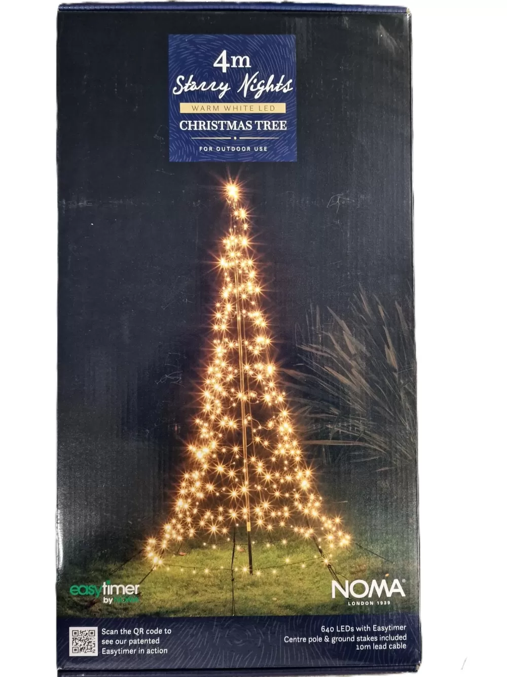 Christmas Tree World NOMA Starry Nights Pole Tree 4m 640 Led Warm White< Outdoor Led Trees | 12 Foot Pre Lit Christmas Trees