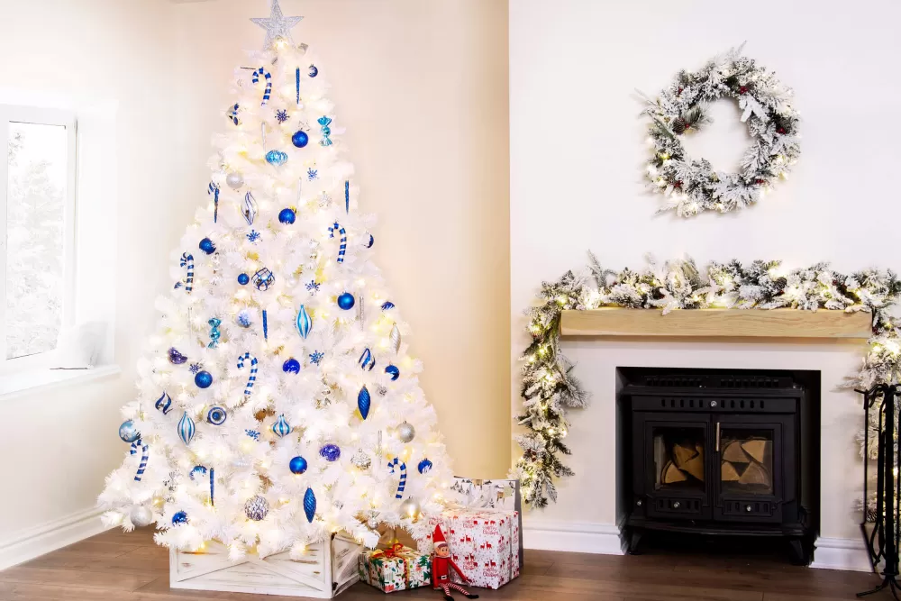 Christmas Tree World The 10ft Pre-lit Bianca Pine Tree With Warm White Lights< Large Commercial Christmas Trees | 10 Foot Pre Lit Christmas Trees