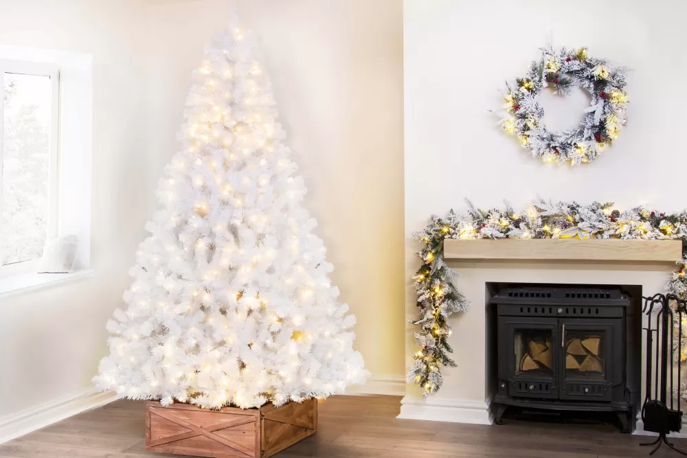 Christmas Tree World The 10ft Pre-lit Bianca Pine Tree With Warm White Lights - NI/IE< Large & Giant Artificial Christmas Trees Ireland | Large & Giant Christmas Trees In Northern Ireland