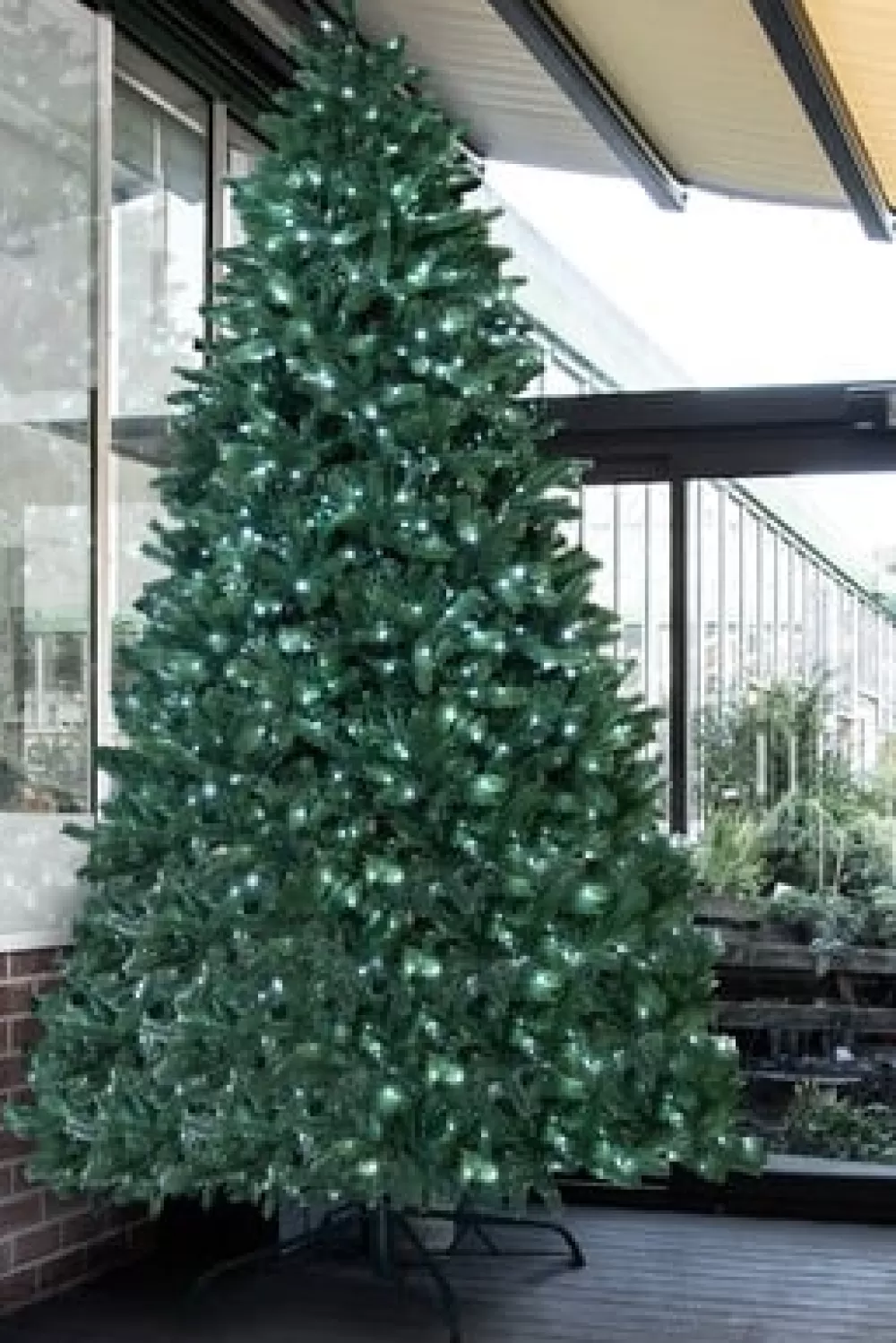 Christmas Tree World The 12ft Pre-lit Ultra Devonshire Fir - 6.6ft Wide - Warm White/White Colour Change LEDs< Large Commercial Christmas Trees | 12 Foot Pre Lit Christmas Trees