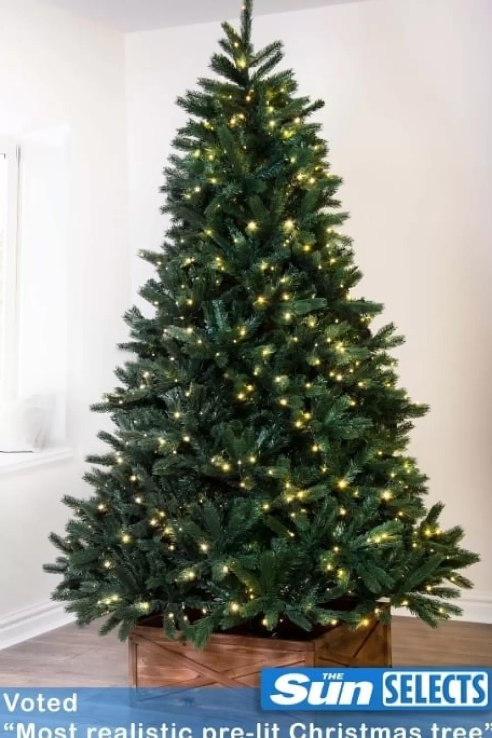 Christmas Tree World The 12ft Ultra Devonshire Fir Pre-lit With Warm White/Multicoloured Colour Change LEDs - NI/IE< Large & Giant Artificial Christmas Trees Ireland | Large & Giant Christmas Trees In Northern Ireland