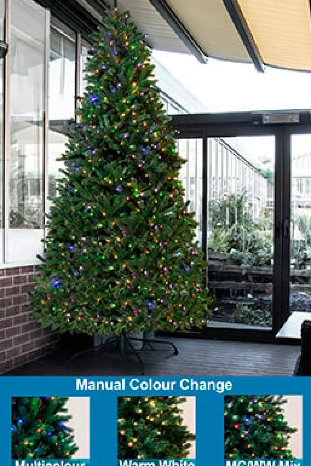 Christmas Tree World The 14ft Pre-lit Ultra Devonshire Tree - 6ft Wide - Warm White/Multicolour Lights< Large Commercial Christmas Trees