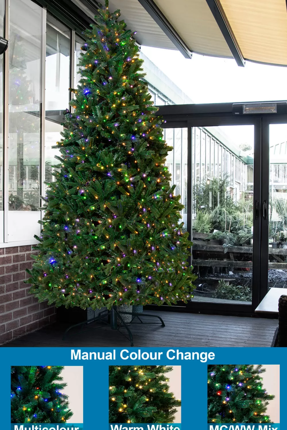 Christmas Tree World The 14ft Pre-lit Ultra Devonshire Tree - 6ft Wide - Warm White/Multicolour Lights< Large Commercial Christmas Trees