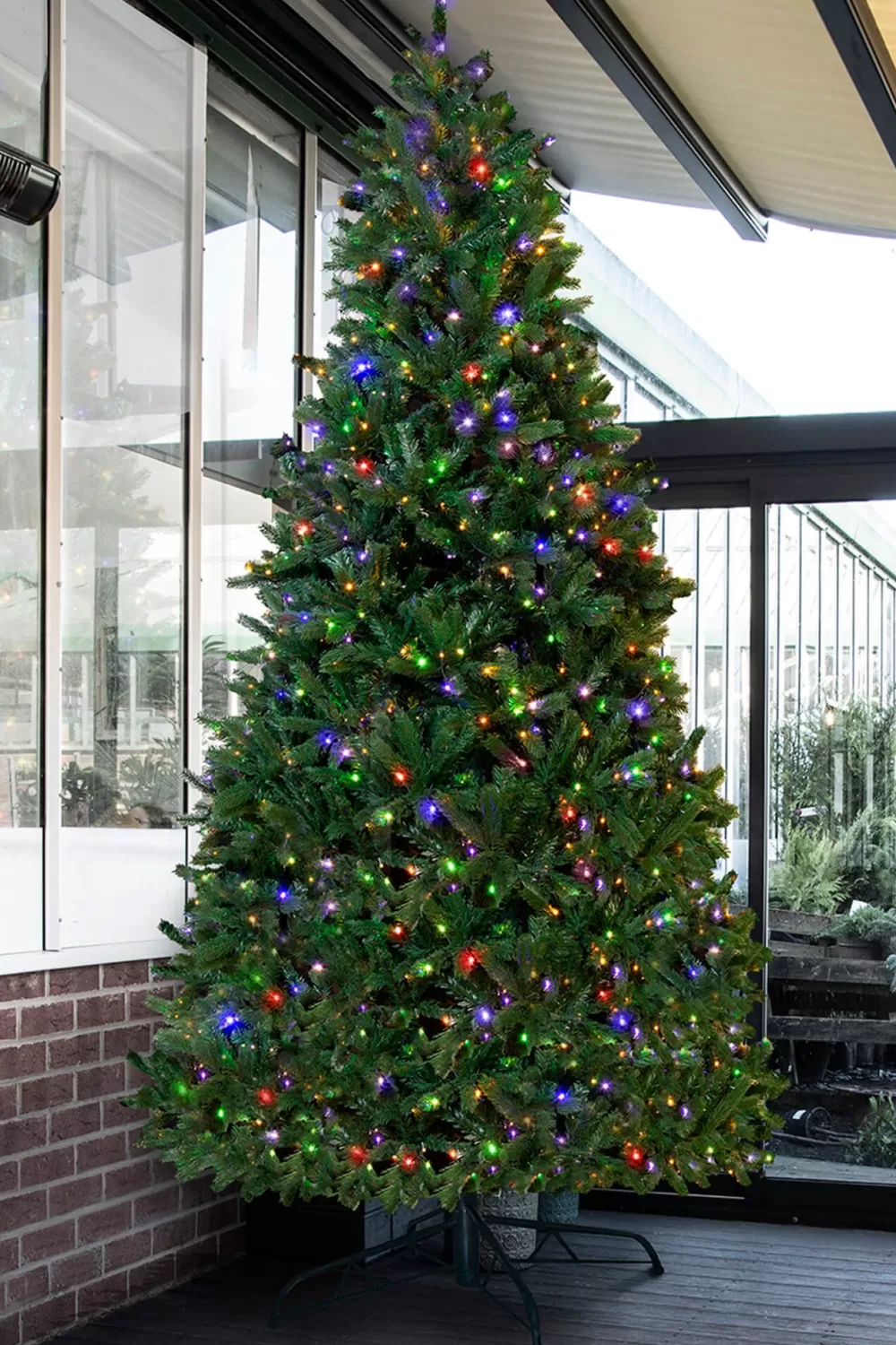 Christmas Tree World The 14ft Pre-lit Ultra Devonshire Tree - 6ft Wide - Warm White/Multicolour Lights< Large Commercial Christmas Trees