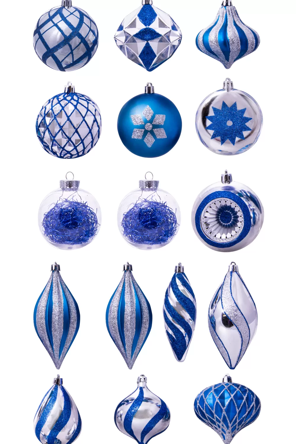 Christmas Tree World The 196pc Blue & Silver Full Heavy Coverage Bauble Set (7ft Trees)< 7 Foot Pre Lit Christmas Trees | Pre-Lit Christmas Trees