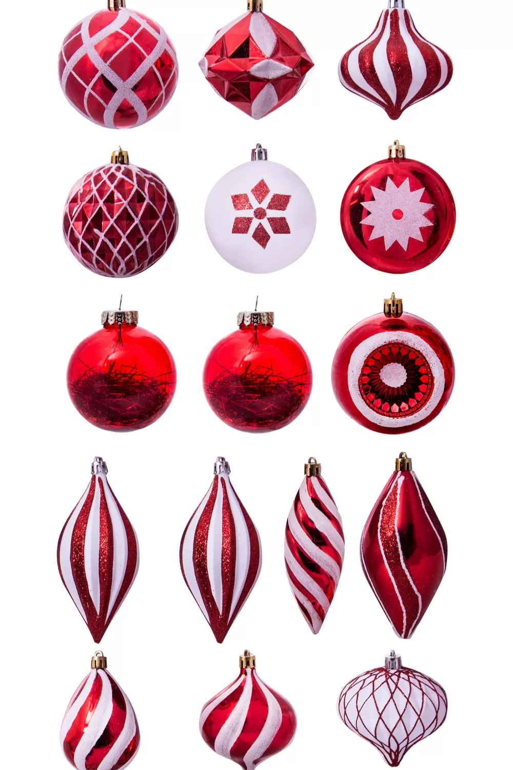 Christmas Tree World The 196pc Red & White Full Heavy Coverage Bauble Set (7ft Trees)< 7 Foot Pre Lit Christmas Trees | Pre-Lit Christmas Trees