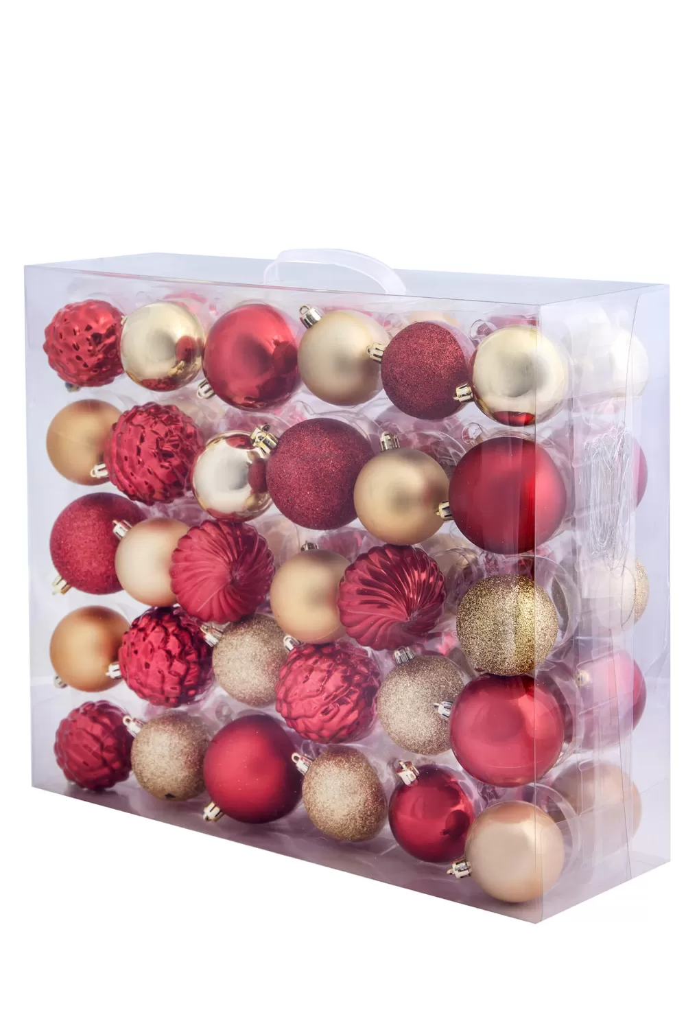 Christmas Tree World The 212pc Red & Gold Full Heavy Coverage Bauble Set (8ft Trees)< 8 Foot Pre Lit Christmas Trees | Pre-Lit Christmas Trees