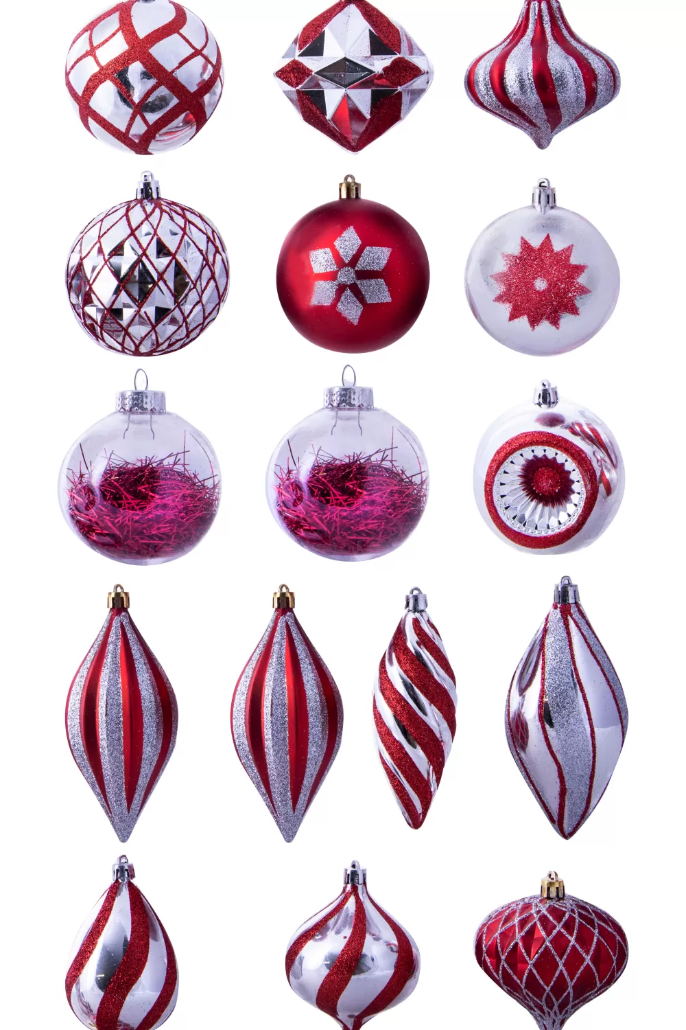 Christmas Tree World The 212pc Red & Silver Full Heavy Coverage Bauble Set (8ft Trees)< 8 Foot Pre Lit Christmas Trees | Pre-Lit Christmas Trees