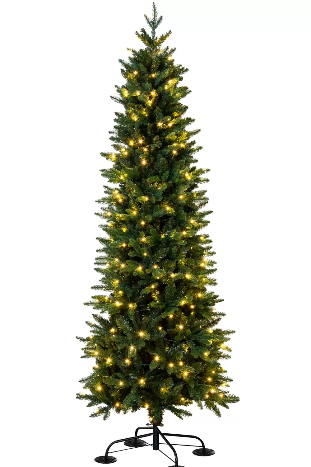 Christmas Tree World The 7ft Indoor/Outdoor Pre-lit Ultra Slim Mixed Pine< 7 Foot Pre Lit Christmas Trees | Outdoor Christmas Trees