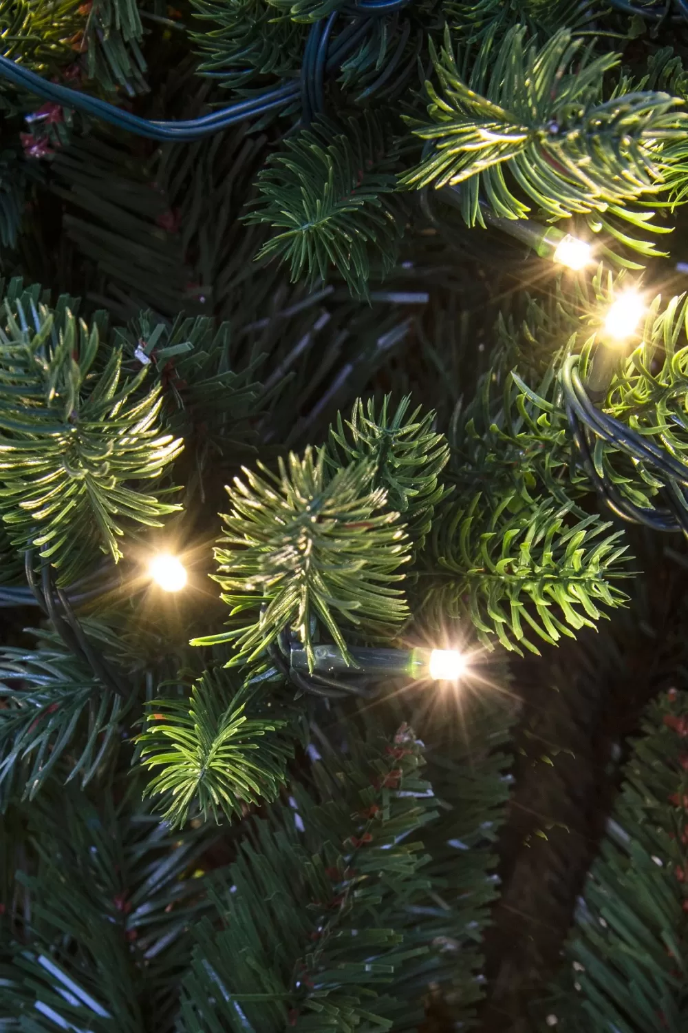 Christmas Tree World The 8ft Indoor/Outdoor Pre-lit Ultra Slim Mixed Pine< 8 Foot Pre Lit Christmas Trees | Outdoor Christmas Trees