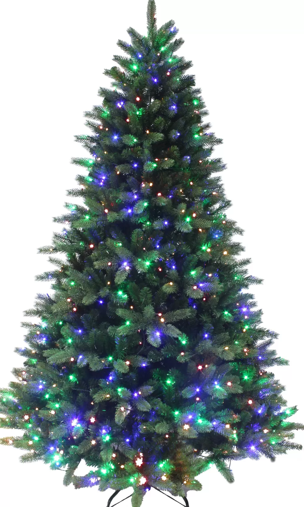 Christmas Tree World The Pre-lit 12ft Ultra Devonshire Fir - 6.6ft Wide - Warm White/Multicoloured Colour Change LEDs< Large Commercial Christmas Trees | 12 Foot Pre Lit Christmas Trees