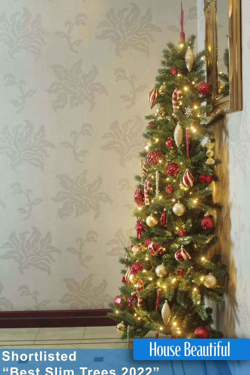 Christmas Tree World The Pre-lit Ultra Devonshire Half Tree Warm White Lights (4ft To 7ft)< 6 Foot Pre Lit Christmas Trees | Pre-Lit Christmas Trees