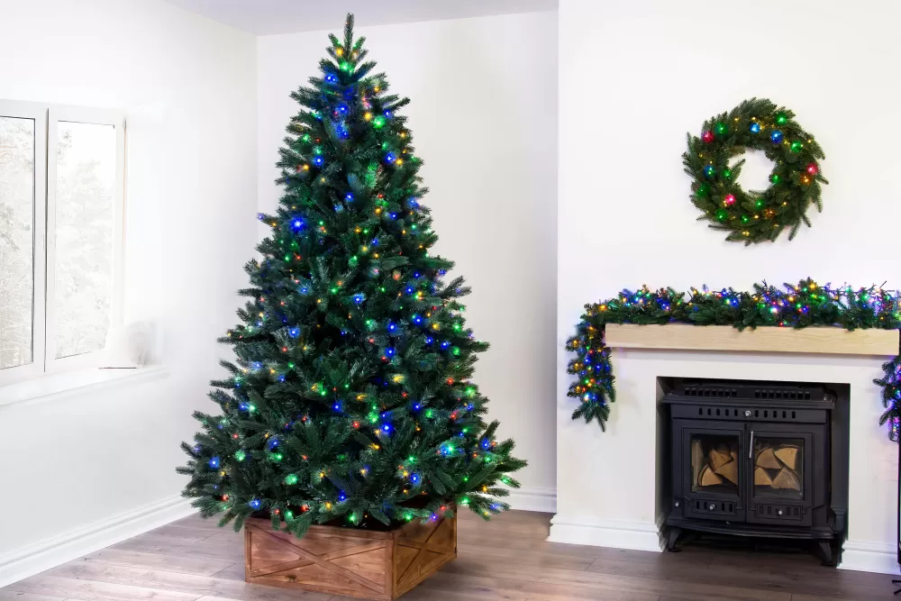 Christmas Tree World The Ultra Devonshire Fir Pre-lit With Warm White/Multicoloured Colour Change LEDs (4ft To 14ft)< Pre-Lit Christmas Trees