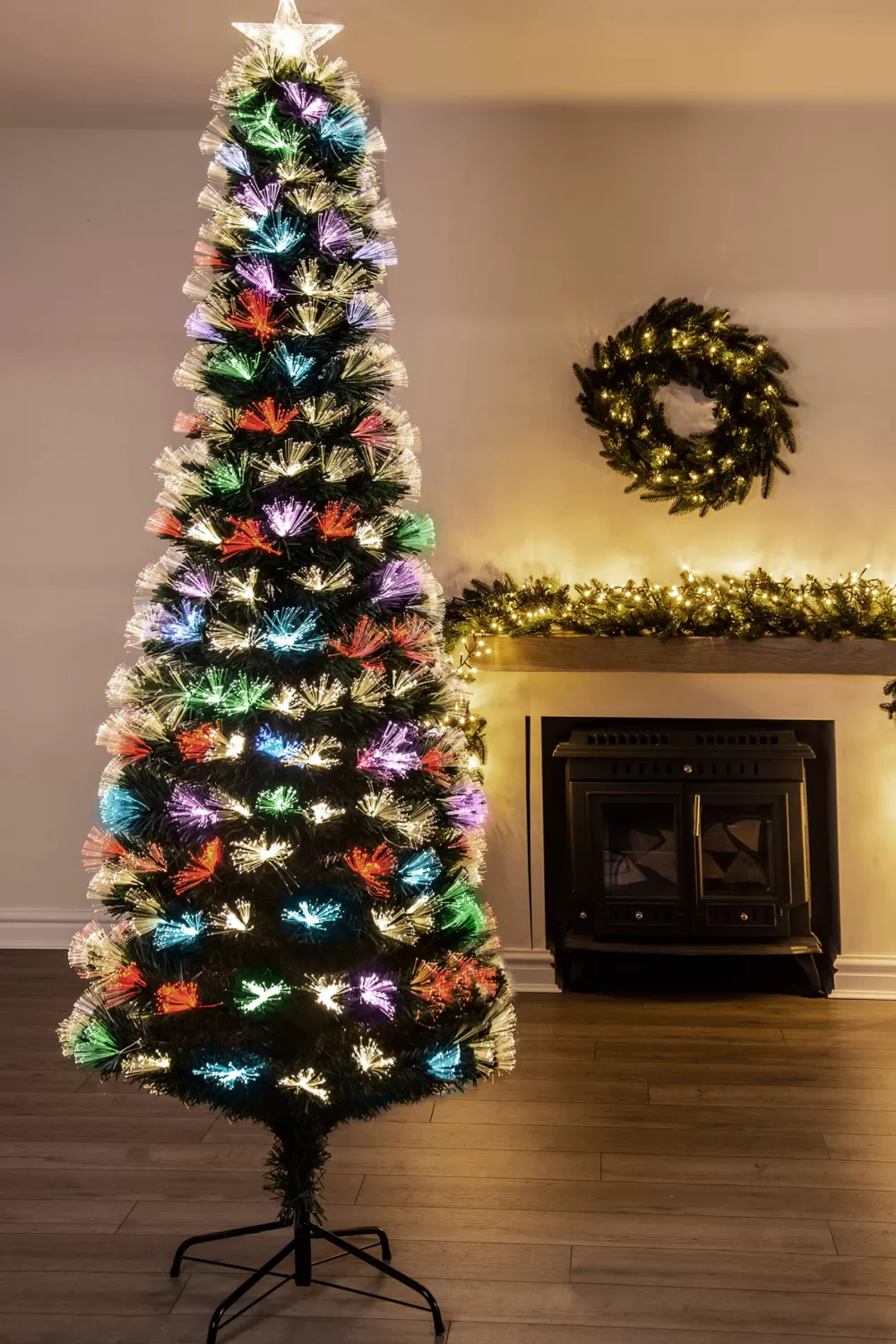 Christmas Tree World The Vesuvius Fir Fibre Optic Christmas Tree (3ft To 8ft)< Fibre Optic Christmas Trees | Pre-Lit Christmas Trees