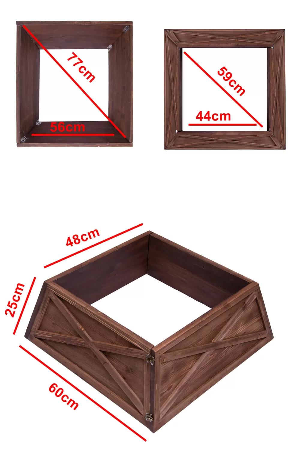 Christmas Tree World Wooden Christmas Tree Skirt In 3 Colours (For 6ft-8ft Trees - Tight Fit)< Pre-Lit Christmas Trees | Snowy Christmas Trees